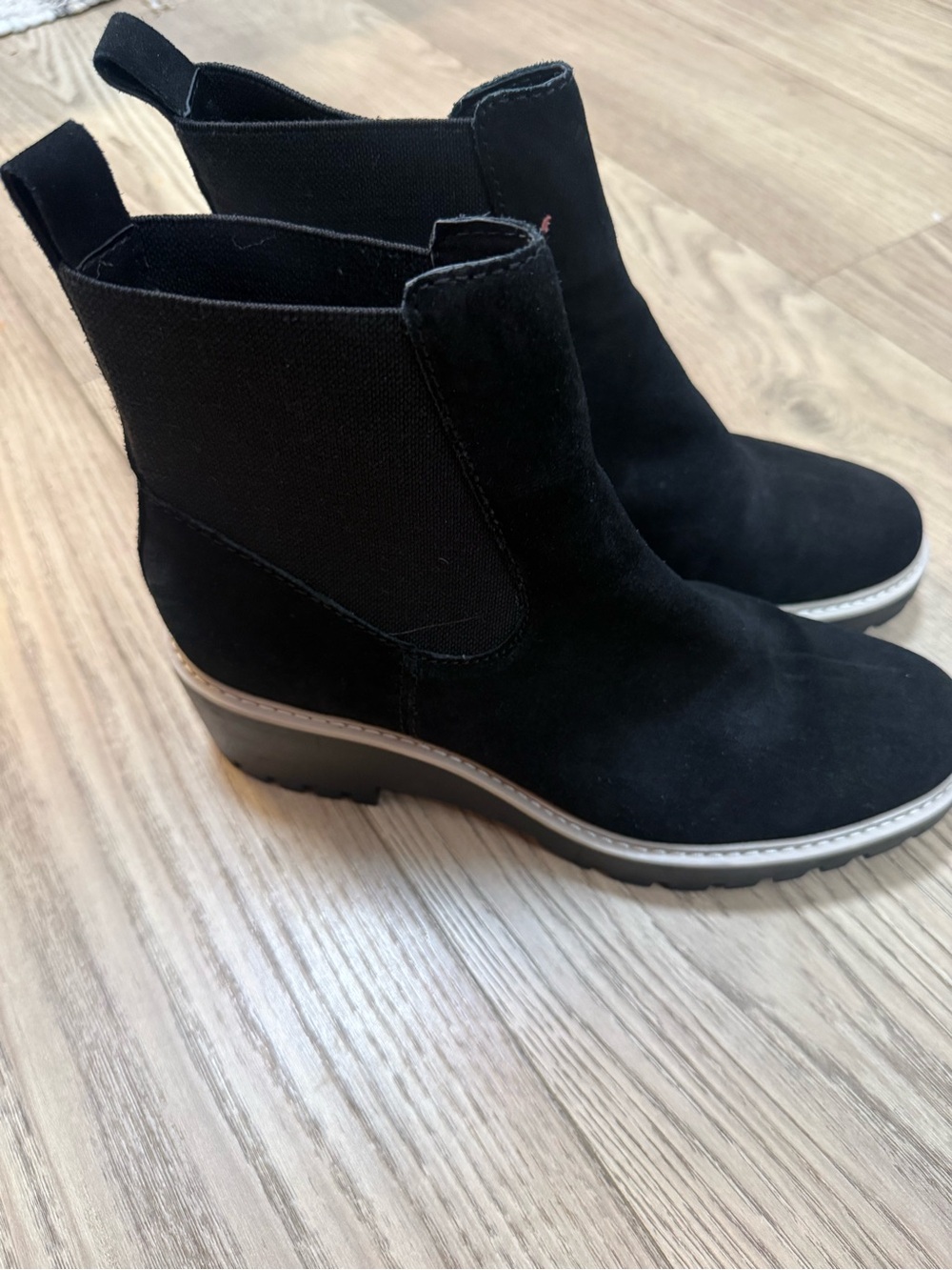 Dolce Vita Black Suede Chelsea Ankle Boots